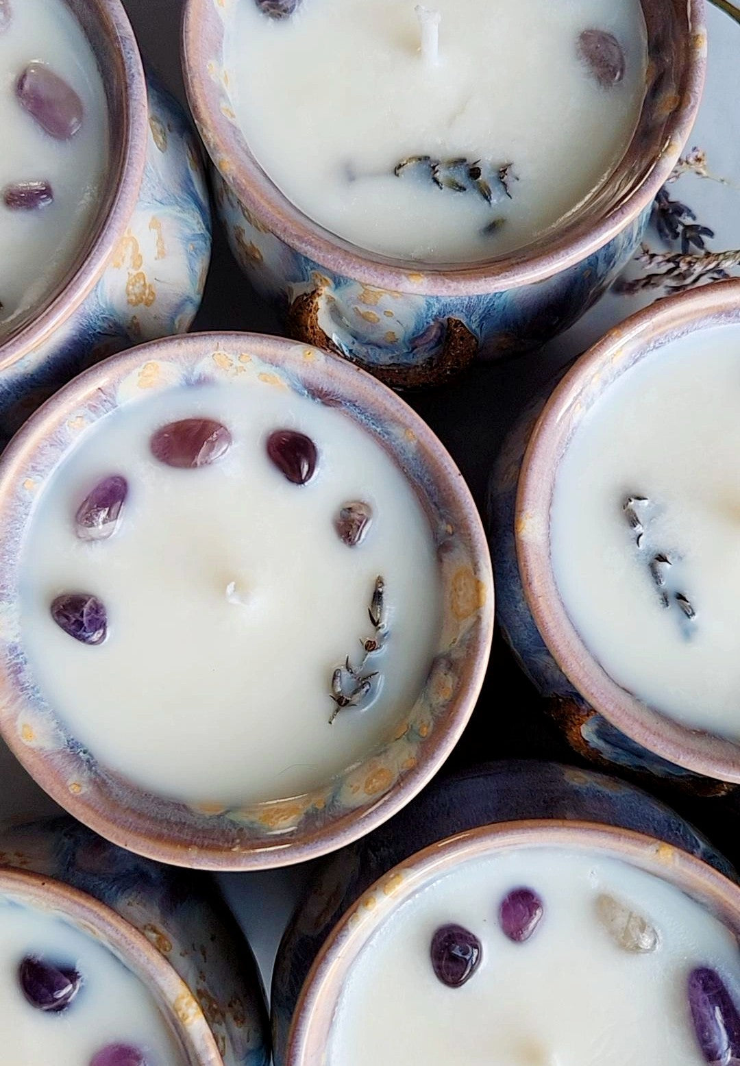 Lavender Moon Ceramic Cauldron Candle